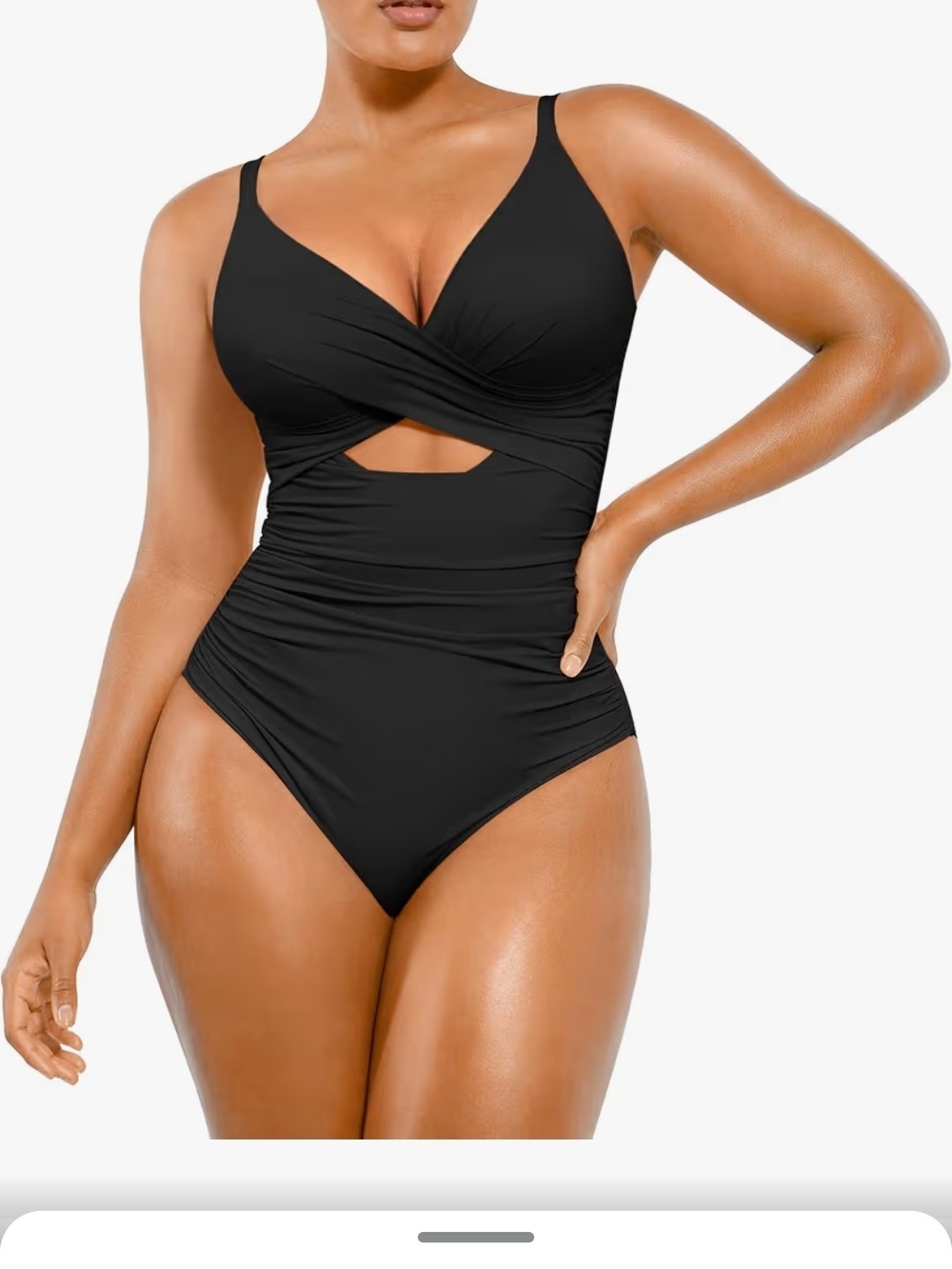 Shapellx Black One-Piece Twist Front Swimwear Size XL